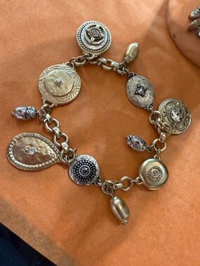 Chicos Multi Charm Bracelet - Silver with magnetic clasp
